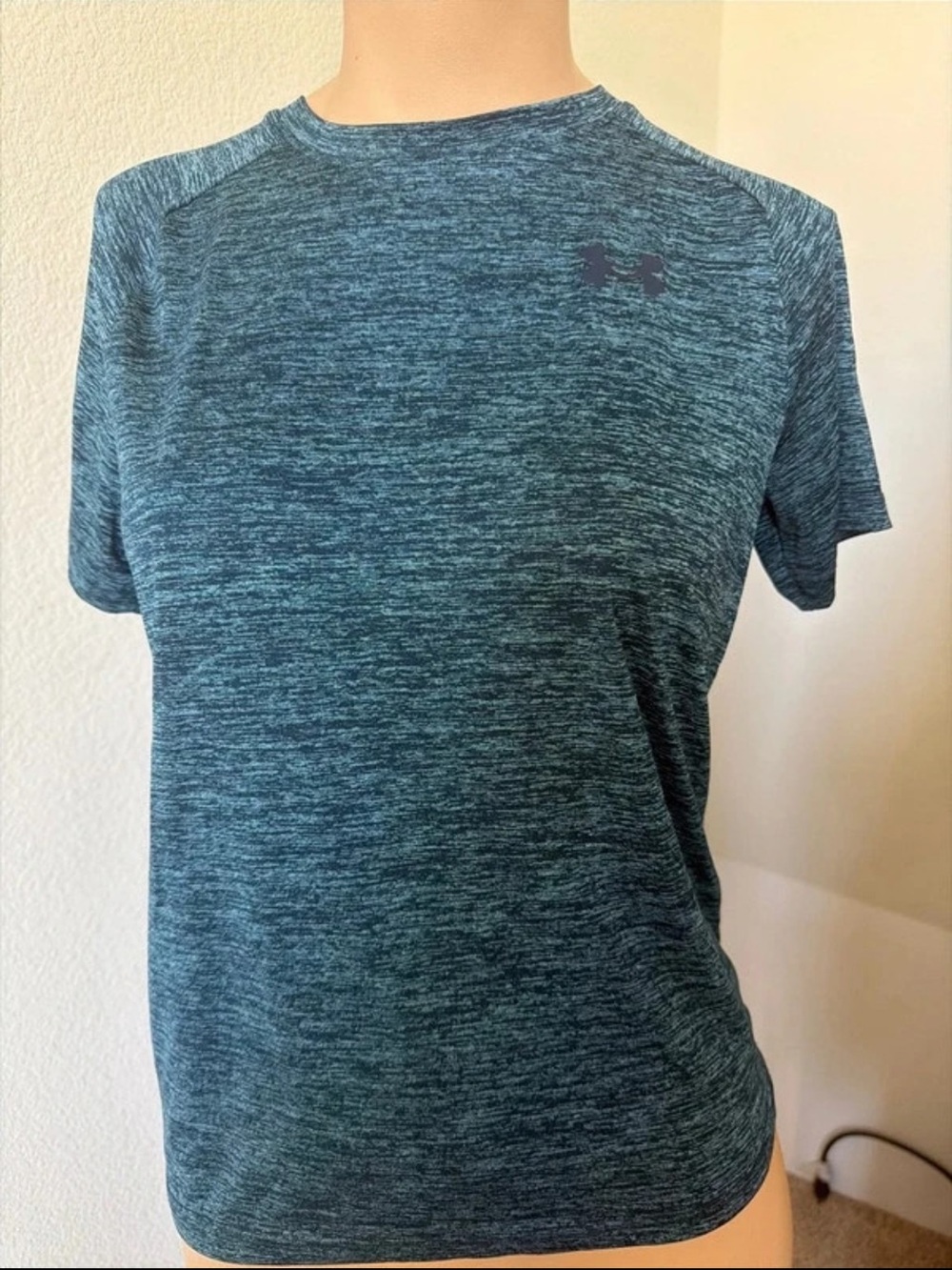 New Under Armour Teal Heather Short Sleeve Performance Tee YLG